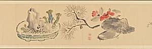 岡田半江筆 花卉図巻|Letter Enclosing Flowers by Okada Hankō