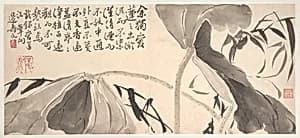 清 邊壽民 墨荷蘆葉圖 冊頁|Lotus Leaves and Water Reeds by Bian Shoumin