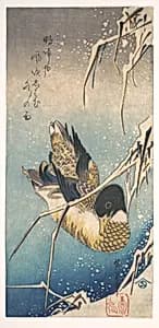 歌川広重画　雪中芦に鴨|Mallard and Snow-covered Reeds by Utagawa Hiroshige