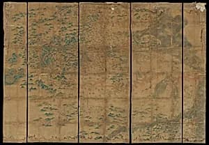 清 佚名 中國地圖 屏風|Map of China by Unidentified artist