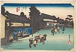 東海道五十三次之内　鳴海　名物有松絞|Narumi, Meibutsu Arimatsu Shibori by Utagawa Hiroshige