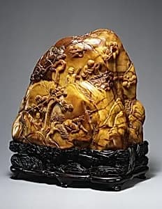 清中期 壽山石香山九老圖山子|Nine Elders of Mount Xiang by Unknown Artist