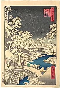 名所江戸百景　目黒太鼓橋夕ひの岡|Ochanomizu by Utagawa Hiroshige
