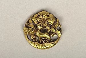금제 연꽃 새 무늬 장식 고려|金製 蓮花鳥文 裝飾 高麗|Ornament with bird among lotuses by Unknown Artist