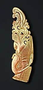唐 琥珀鳳紋簪飾|Ornamental plaque by Unknown Artist