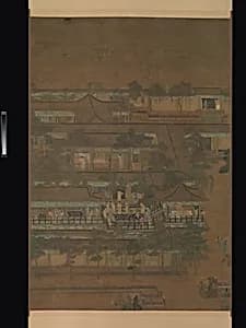 五代/北宋 佚名 乞巧圖 軸|Palace banquet by Unidentified artist