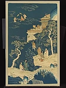 清 刺繡群仙賀壽圖|Panel with immortals by Unknown Artist