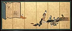 見立琴碁書画屏風|Parody of the Four Accomplishments by Shibata Zeshin