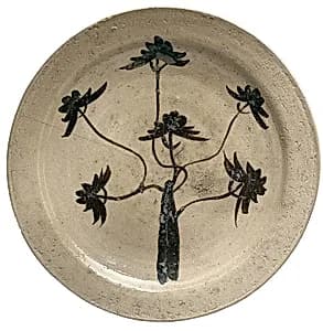 唐津松文大皿|Platter (Ōzara) with Pine Tree by Unknown Artist