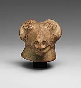 漢 綠釉陶羊頭|Ram's Head by Unknown Artist