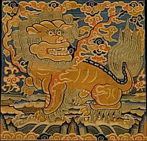 明早期 緙絲獅子補|Rank Badge with Lion by Unknown Artist
