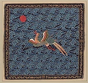 清晚期 二品文官錦雞補|Rank badge with pheasant by Unknown Artist