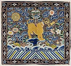 清　虎紋刺繡朝服補子|Rank badge with tiger by Unknown Artist