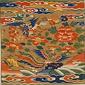 明中期　緙絲雙鳳紋補子|Rank badge with two phoenixes by Unknown Artist