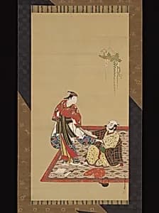 宮川一笑筆　武士と若衆|Samurai and Wakashu (Male Youth) by Miyagawa Isshō