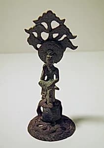 隋？青銅思惟佛像|Seated bodhisattva in pensive pose by Unknown Artist