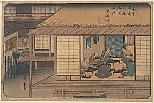 木曽海道六拾九次之内 下諏訪|Shimono Suwa Station by Utagawa Hiroshige