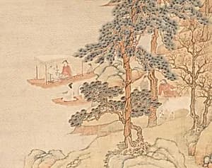 明 丁雲鵬 潯陽送客圖 軸|Song of the Lute by Ding Yunpeng