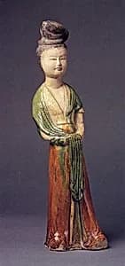 唐 三彩陶仕女俑|Standing court lady by Unknown Artist
