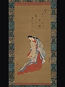 東川堂里風筆　立美人図|Standing Courtesan
