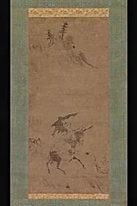 朴堂祖淳筆　蘇軾騎驢図|Su Shi Riding a Donkey by Bokudō Sojun