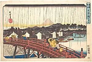 東都名所　日本橋の白雨|Sunshower at Nihonbashi by Utagawa Hiroshige