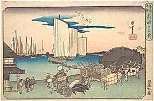 東都名所　高輪の夕景|Takanawa no Yukei by Utagawa Hiroshige