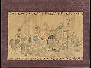 蹄斎北馬筆　雨宿り図|Taking Shelter from the Rain