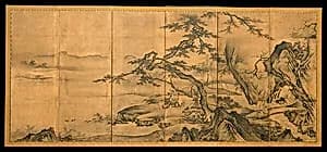 琴棋書画図屏風|The Four Accomplishments