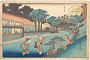 江戸高名会亭尽　王子　扇屋|The Ōgiya at Ōji by Utagawa Hiroshige