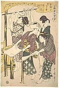 女織蚕手業草　十|The Making of Silk Floss by Kitagawa Utamaro