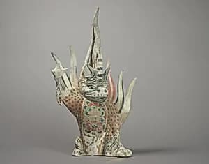 唐 彩繪陶鎭墓獸|Tomb guardian beast (Zhenmushou) by Unknown Artist