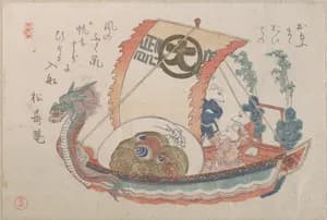 Treasure Boat (Takara-bune) with Three Rats