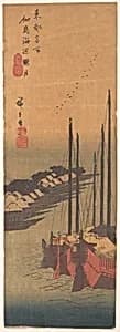 東都名所　佃島海辺朧月|Tsukudajima no Oborozuki by Utagawa Hiroshige