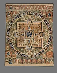 元 緙絲大威德金剛曼陀羅|Vajrabhairava mandala by Unknown Artist