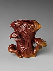 清乾隆　瑪瑙靈芝花插|Vase with magic fungus (lingzhi) by Unknown Artist
