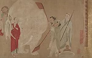 明/清　佚名　錢選(僞款)　洗象圖　卷|Washing the Sacred Elephant