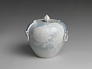青磁月に梅樹文水指|Water Jar with Plum Tree  by Katō Tomotarō