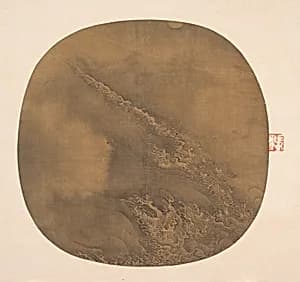 南宋 佚名 月下波浪圖 團扇|Waves in the moonlight by Unidentified artist