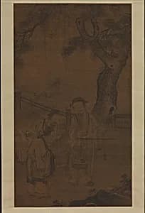 明 郭詡 稱書圖 軸|Weighing Books by Guo Xu