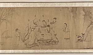 明　佚名　李公麟 偽款　白蓮社圖　卷|White Lotus Society by Li Gonglin|Unidentified artist