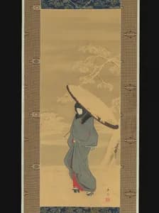 Woman Walking in the Snow