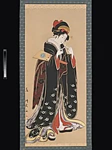 鳥居清友筆 羽根突き美人図|Woman with Battledore and Shuttlecock by Torii Kiyotomo