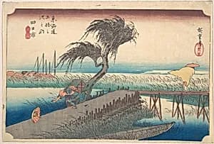 東海道五十三次之内　四日市　三重川|Yokkaichi, Sanchokawa by Utagawa Hiroshige