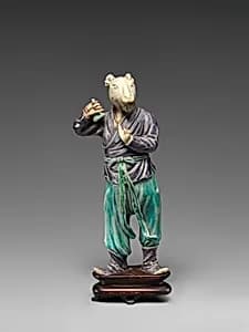 清早期 彩釉素胎生肖羊俑|Zodiac figure: goat by Unknown Artist