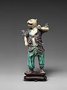清　康熙素三彩生肖虎俑|Zodiac figure of a tiger by Unknown Artist