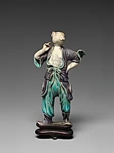清康熙　景德鎮窯素胎彩釉生肖兔俑|Zodiac figure: rabbit by Unknown Artist