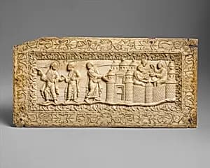 Plaque with Scenes at Emmaus by Unknown Artist