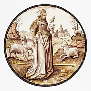 Roundel with Allegorical Figure by Unknown Artist