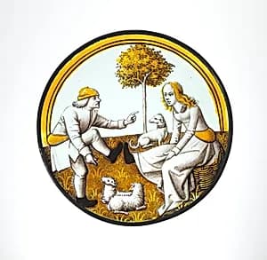 Roundel with Playing at Quintain by Unknown Artist